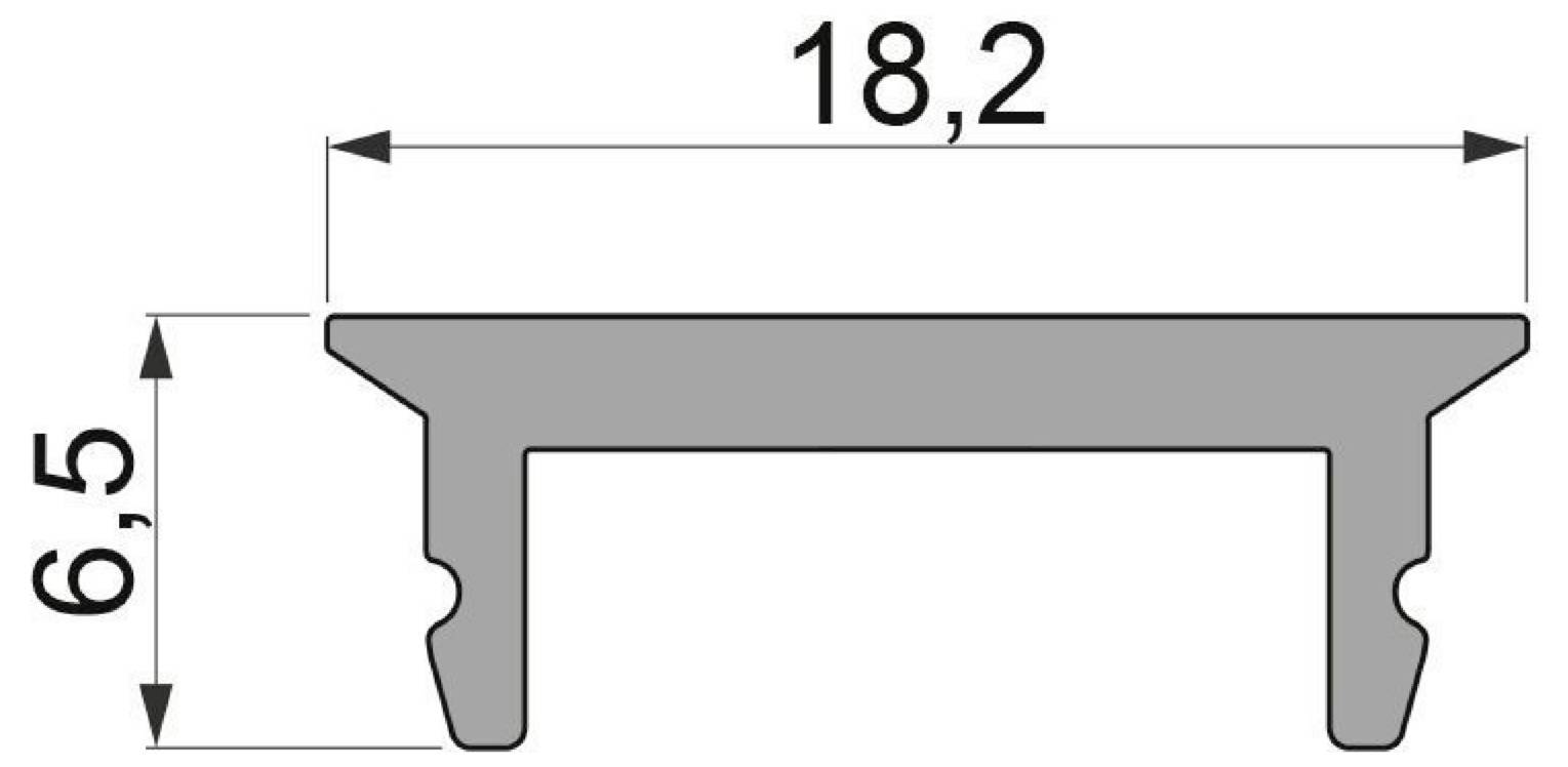 Deko Light 983090 P-10-12 Cover Polycarbonate (PC) (W x H x D) 18.20 x 6.50 x 2000 mm 2 m-2