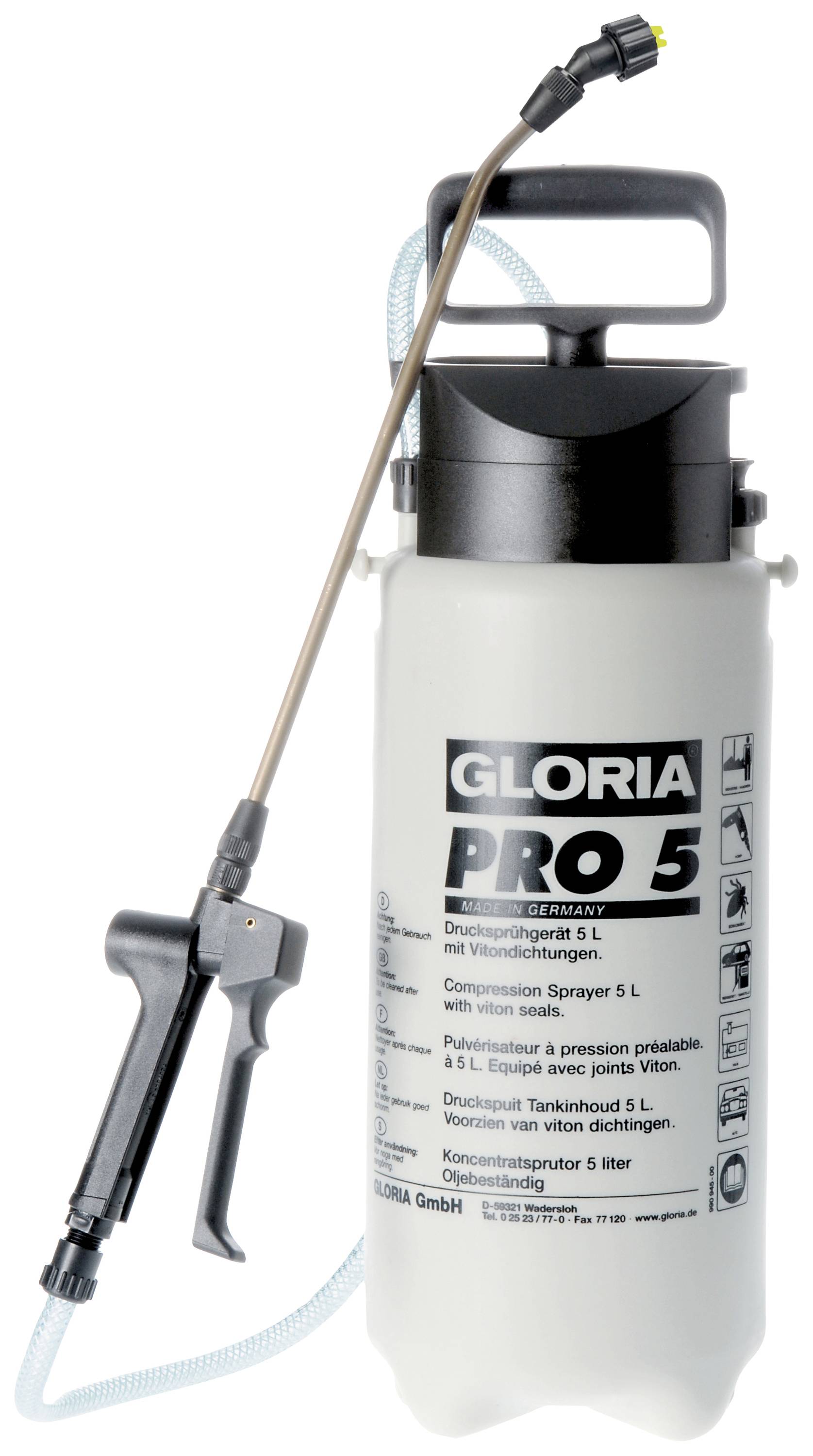 Gloria Haus und Garten 000081.0725 Pro 5 Pump pressure sprayer 5 l