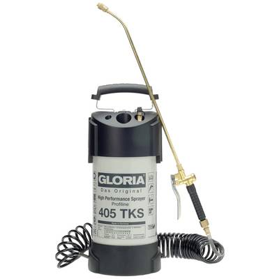High-performance spraying device 'Gloria 405 TKS' with long spray lance, spiral hose and carrying handle.