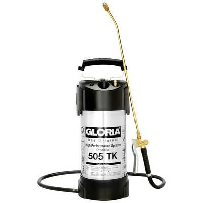 High-performance spray device 'Gloria 505 TK' with long metal spray lance and hose, suitable for various spraying applications.