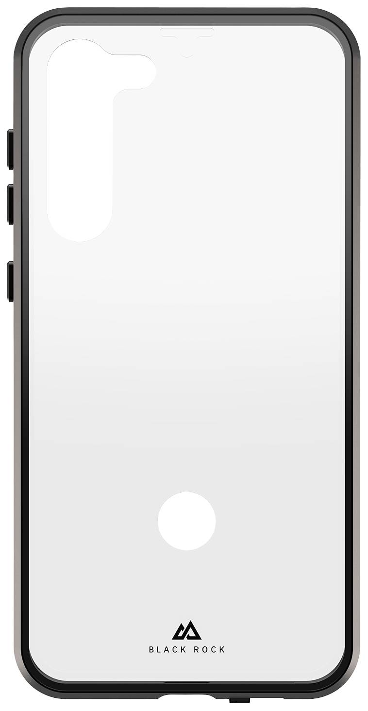 A transparent smartphone case with a black border and buttons. The 'Black Rock' logo is displayed at the bottom of the case.