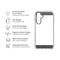 Transparent mobile phone case with protective features: scratch-resistant, non-slip, supports wireless charging, Covestro material, developed in Germany.