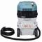 Industrial vacuum cleaner on wheels, with blue casing and black hose, suitable for professional cleaning applications.