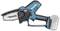 Battery-powered chainsaw, Makita brand, 18V model, in blue and black. Suitable for light to medium cutting tasks.