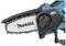 Chainsaw with blue casing and black chain, brand 'Makita'.