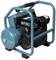 A portable, turquoise air compressor with a black motor and handles. Suitable for mobile applications.