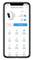 'Smartphone screen with the security camera app. Options for controlling lighting, motion, and alarm functions.'