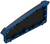 Blue-black, triangular plastic enclosure, potentially for electronic components. Design with clips and mounting elements.