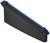 Black, trapezoidal plastic cover with blue accents along the longitudinal edges, presumably a protective cover for technical equipment.