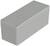 Grey rectangular box with rounded corners and four screw holes at the corners of the lid.