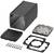 Aluminium enclosure kit comprising an enclosure, multiple covers, screws, and seals, ready for assembly.