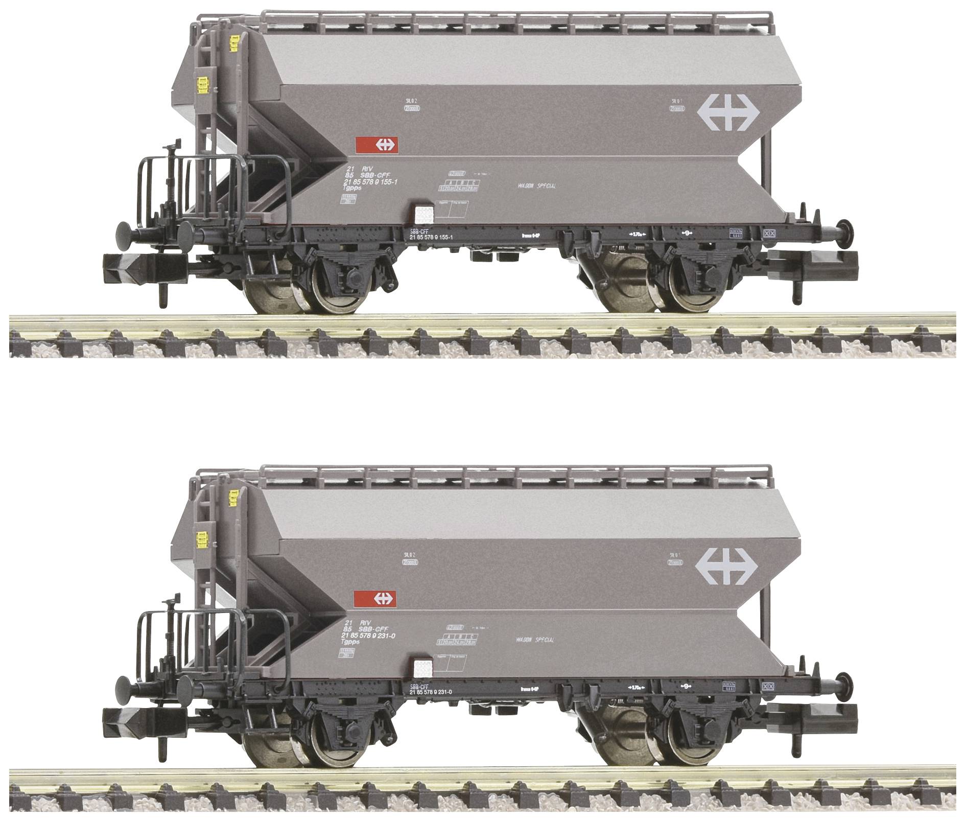 Image of Fleischmann 830311 N Set of 2 grain-silo wagons of SBB