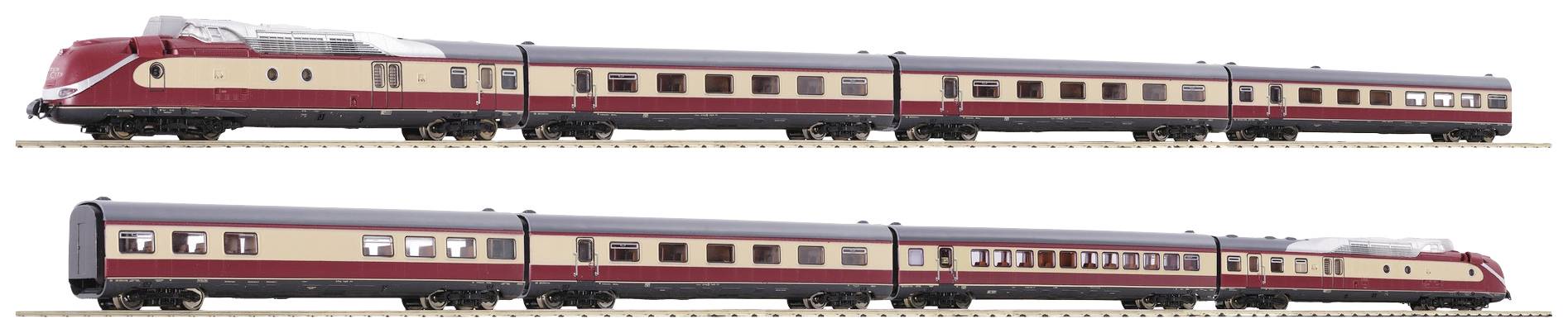 Image of Fleischmann 7760001 N 8pc set gas turbine train set BR 602 of DB