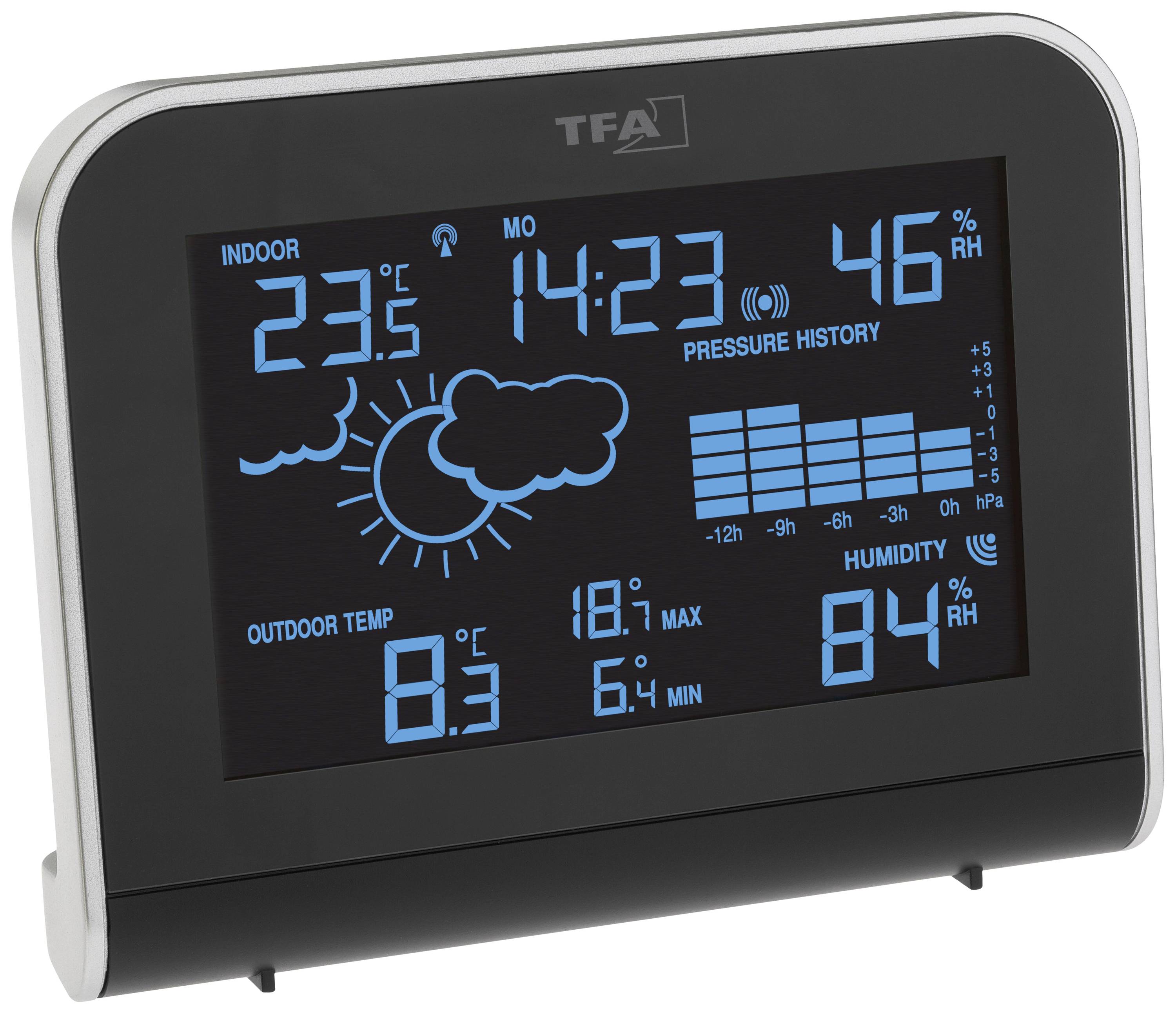 TFA Dostmann SPHERE 35.1148.01 Wireless digital weather station Forecasts for 12 to 24 hours Max. number of sensors 1