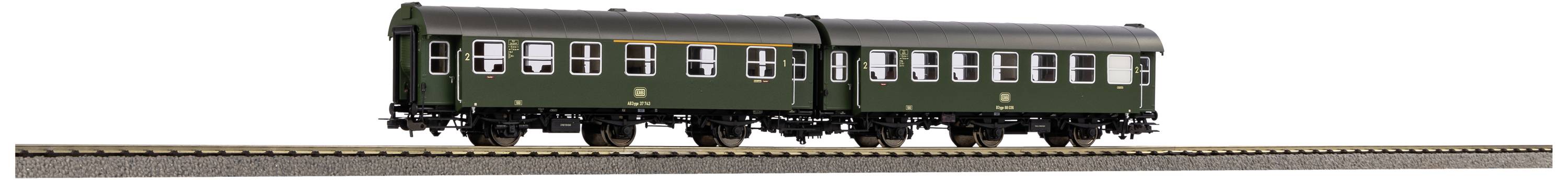 Piko H0 58265 H0 set of 2 Rebuild coach AB3yg & B3yg of DB
