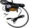 A portable air compressor with pressure gauge and power cable, ideal for inflating car tyres. Includes adapters and nozzle attachment.