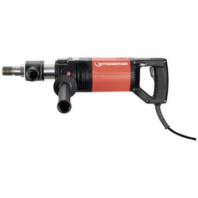 A red and black electric drill by Rothenberger with a side handle and power cable.