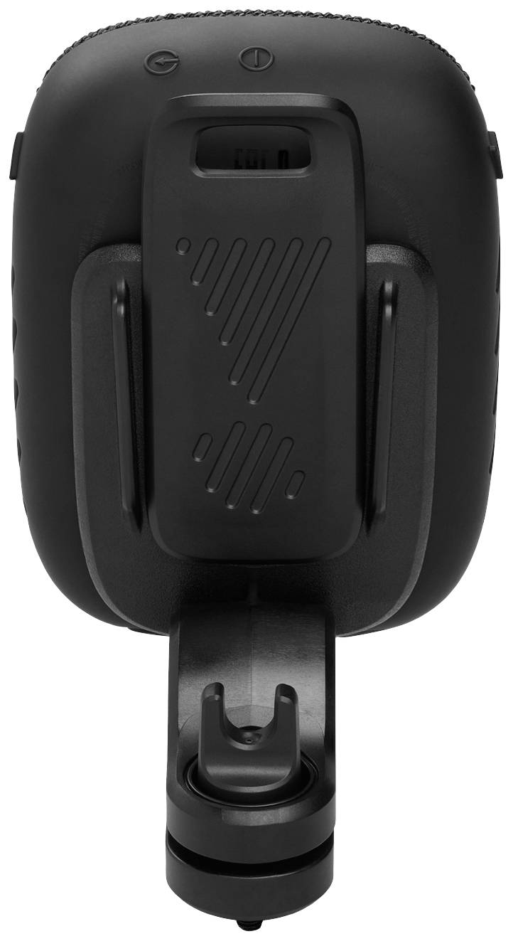 A black bicycle rear light with a mounting clip and an operation button on top.