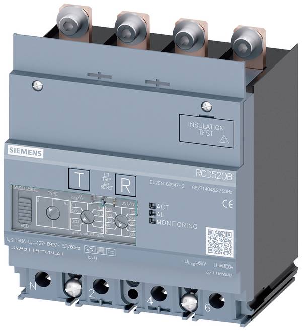 Siemens 3VA9114-0RL21 Current differential protection 1 pc(s) Adjustment range (amperage): 0.03 - 5 A Piece