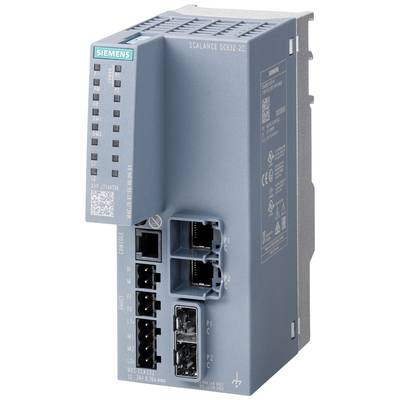 'Siemens SCALANCE SG632-2C': Industrial network switch, grey housing, multiple Ethernet ports, suitable for industrial applications.