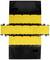Street cable protection channel in black and yellow, consisting of multiple modules, for protecting cables on a road or construction site.