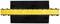 Yellow and black multi-channel cable cover bridge providing safe cable routing and preventing trip hazards in work environments.