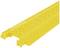 Yellow, rectangular cable protector with non-slip, textured surface pattern, designed to protect cables and hoses on floors.