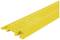 Yellow plastic cable protection with a non-slip surface and warning symbols, for use in work areas to prevent tripping.