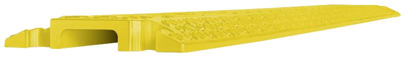 Yellow, rectangular floor element with a textured surface, likely used as a ramp or anti-slip protection.