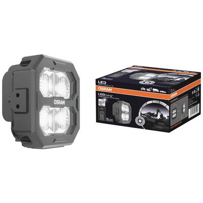 'OSRAM LEDriving Cube PX100-WD' Work Lamp with black housing and packaging. Suitable for off-road, motorcycles and more.