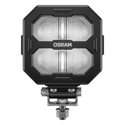 A square LED work light by Osram with four lenses and a robust housing, suitable for vehicles and work areas.
