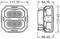 Technical drawing of a rectangular LED lamp housing with dimensions: Width 117.10 mm, Depth 68.40 mm, Height 113.42 mm.