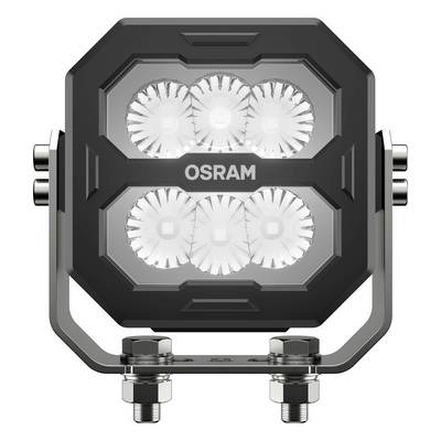 A square LED work light with six round luminaires, suitable for use in various lighting situations.