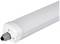 White LED tube lamp with cylindrical housing and mounting element on the left side, suitable for industrial lighting.