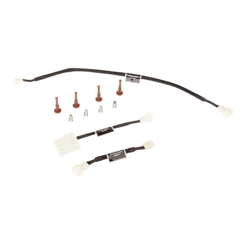 Cable assembly with multiple plugs and mounting screws, suitable for connecting electrical components in a technical device.