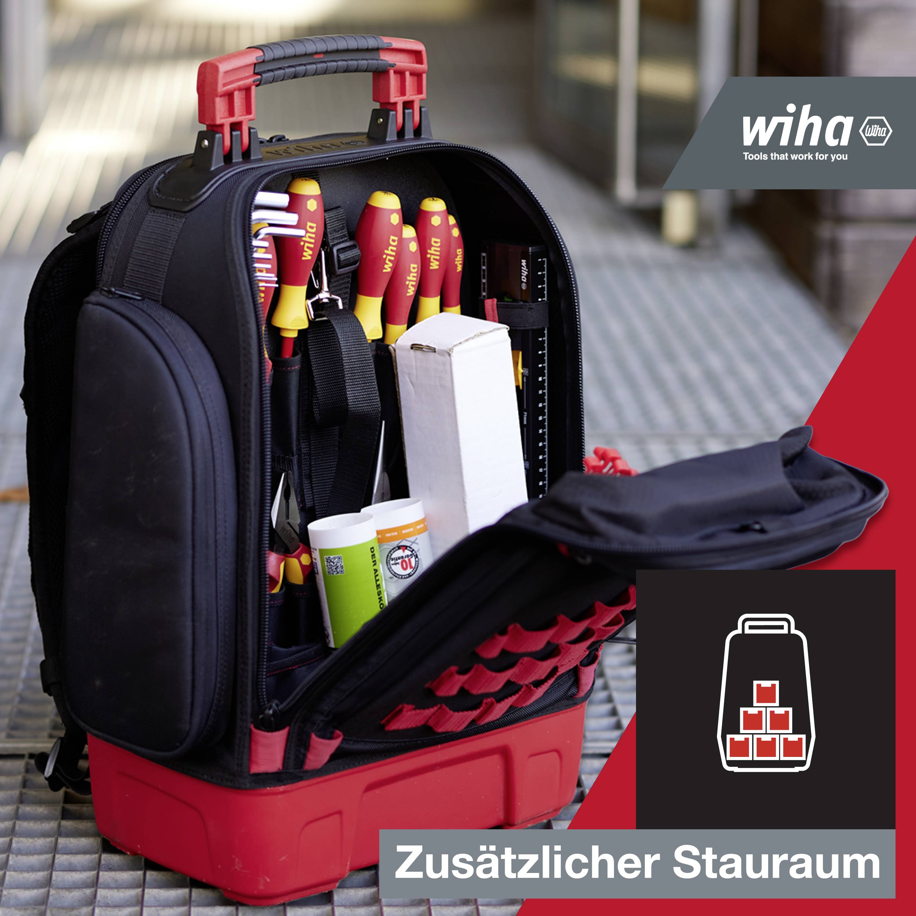 Wiha 45528 Electrical contractor Tool backpack (+ tools) 27-piece (L x W x H) 385 x 260 x 530 mm-10
