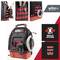 Tool bag with MOLLE system, in red and black, showing attachments for tools, cables and a drill, brand logo at the top.