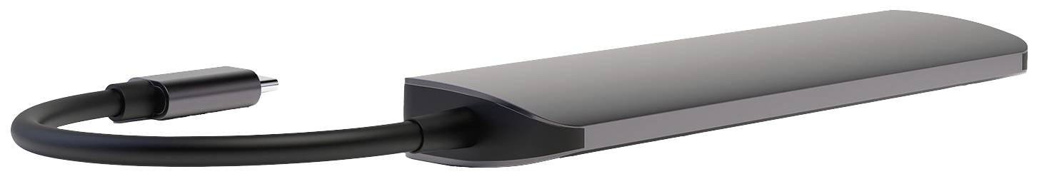 4Smarts 468782 USB hub HDMI™, microSD, SD, USB A (USB 3.0), USB C® Spaceship grey 468782-1