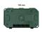Green plastic box with markings for a width of 195 mm on the front side. On the left it says 'bottom', on the right 'top'.