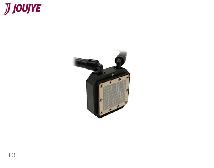 A square device with a grid pattern on the front and cable connections on the top. Marked with 'L3' in the bottom left.