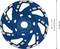 Blue grinding disc with white grinding segments; diameter 150 mm, suitable for grinding work on concrete surfaces.