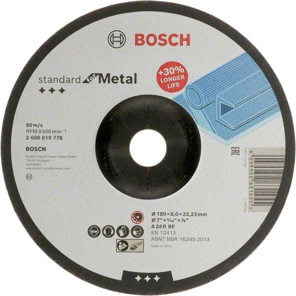 Bosch Accessories Standard for Metal 2608619778 Grinding disc 180 mm 1 pc(s) Metal