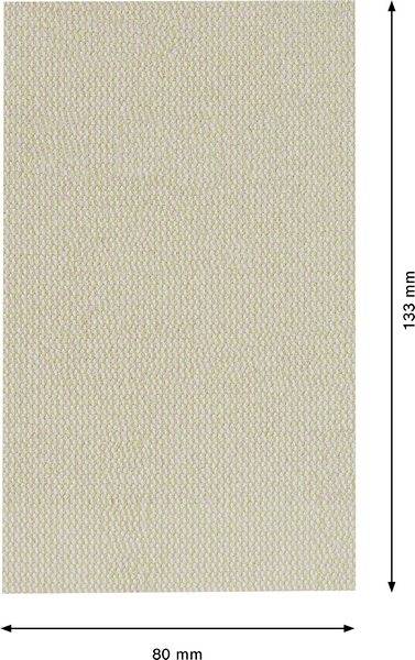 Beige rectangular texture, 133 mm high and 80 mm wide, with a slight grain.