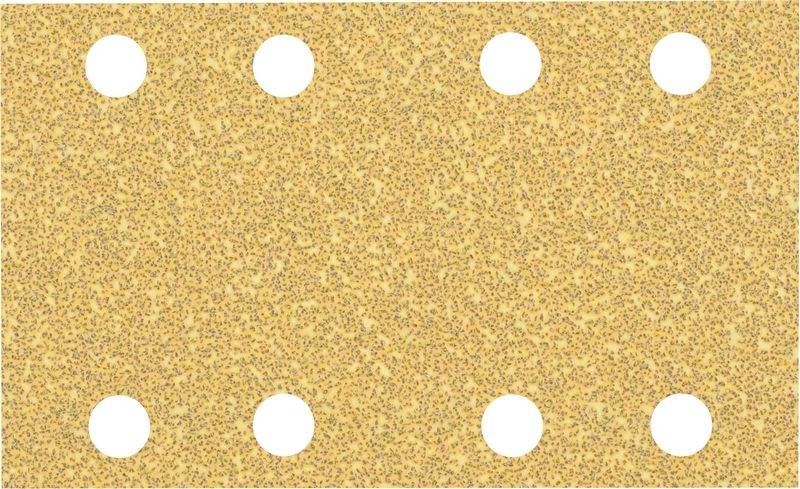 An orange rectangular surface with six white circles evenly distributed in two rows.