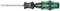 A screwdriver with an ergonomic handle and multiple interchangeable bits stored in the handle.