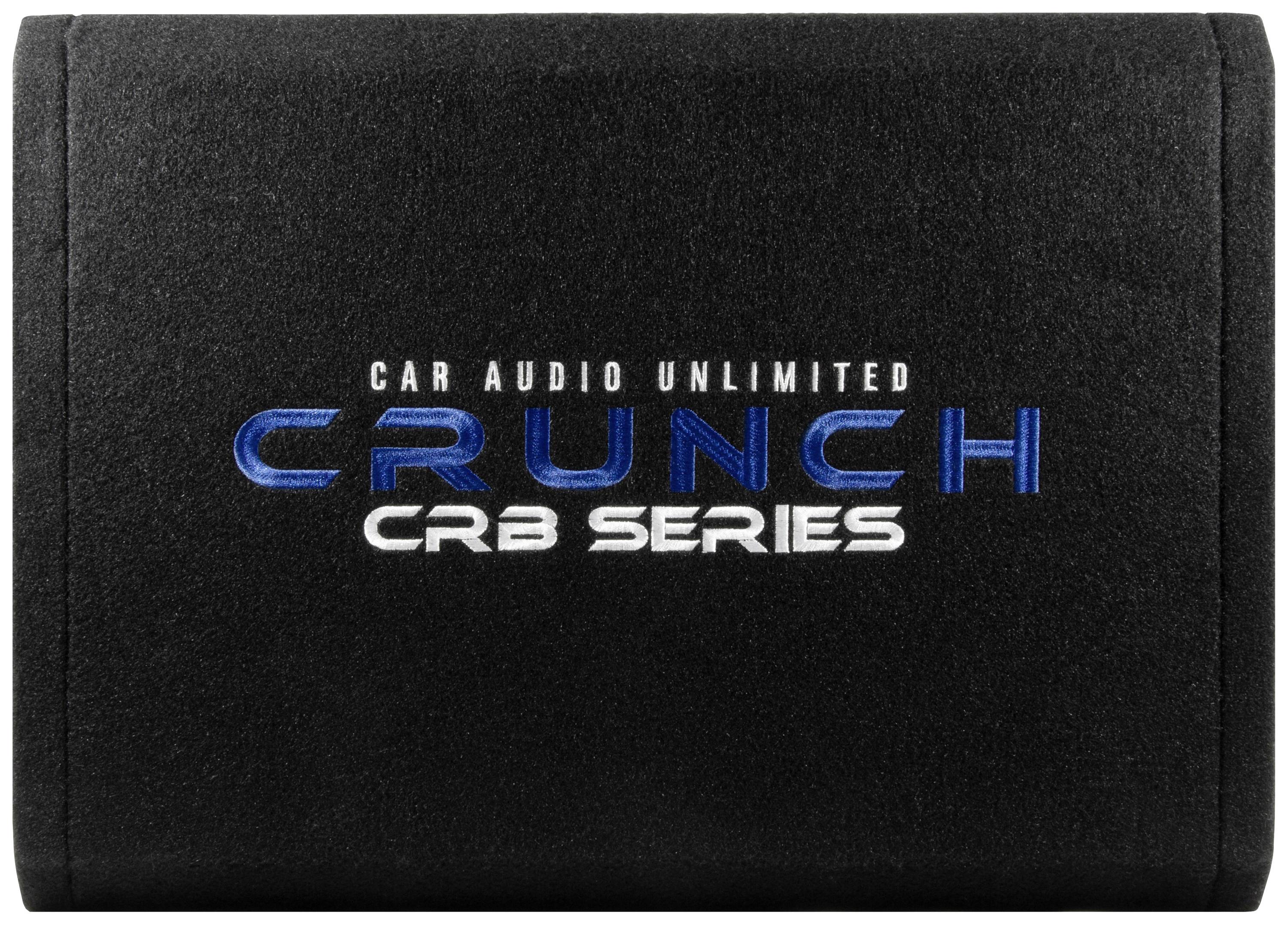 'Car Audio Unlimited Crunch CRB Series' printed on a dark grey enclosure, likely for a subwoofer or speaker.