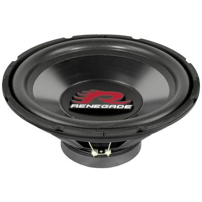 Black car subwoofer with red 'R' logo and 'Renegade' text in the centre.
