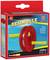 'Pulley', a striking red plastic pulley with yellow axles, 100 metres of cord, German manufacture, packaging with colourful design.