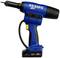A blue, cordless battery-powered drill with a Gesipa logo, display screen and ergonomic handle. Suitable for professional applications.