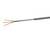 Three-core cable with transparent and grey outer sheath, suitable for power or data transmission.
